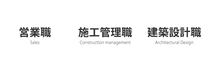 営業職、施工管理職、建築設計職